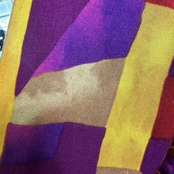 Vintage Susan Graver Abstract Rayon Blouse Geometric Print USA Made P-M - Picture 11 of 14